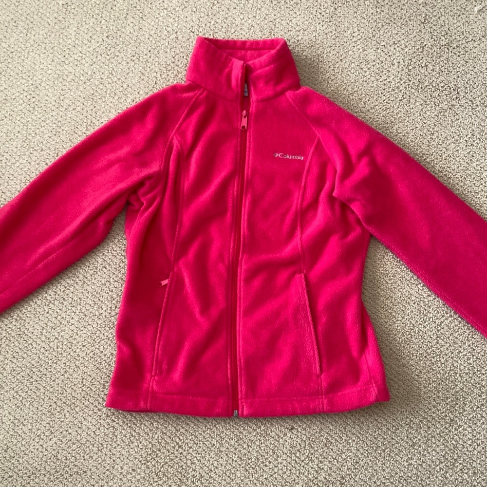 Columbia Women’s Benton Springs Full Zip Fleece Jacket Hot Pink Small Like New